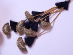 Navy Blue & Golden Tassel Latkans, Multi String Lehenga Tiebacks - 1 Pair