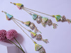 Pastel Rainbow Tassel Latkans, Lehenga Pearl Tiebacks - 1 Pair