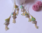Pastel Rainbow Tassel Latkans, Lehenga Pearl Tiebacks - 1 Pair