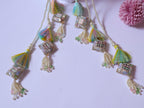 Pastel Rainbow Tassel Latkans, Lehenga Pearl Tiebacks - 1 Pair