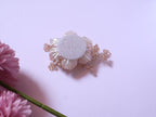 Golden Crystal & Pearl Floral Patch: Handmade Embellishment (Pair)
