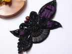 Wine Purple Vintage Applique Patch: Hand Embroidered Beads Patch