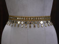 Dark Gold Mirrorwork Waist Belt: Adjustable Clasp, Classic Statement Jewelry