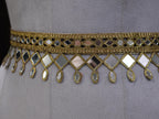 Dark Gold Mirrorwork Waist Belt: Adjustable Clasp, Classic Statement Jewelry
