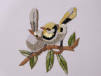 Sparrow Sequin Applique Patch: Hand Embroidered Birds