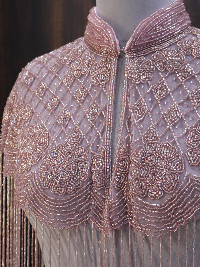 Rose Gold Beaded Bridal Cape: Wedding & Evening Cover-Up Shrug