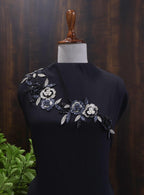 Beaded Cutdana Sew-on Patches Set: Hand Embroidered Appliques