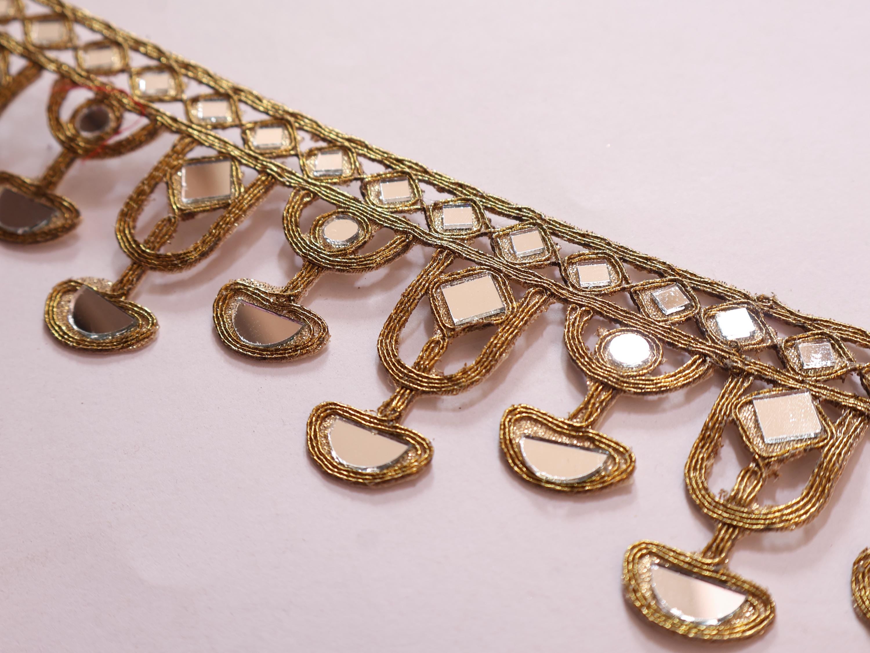 Antique Gold Fringe Mirror Border: Borde Espejo, Waist Belt Trim