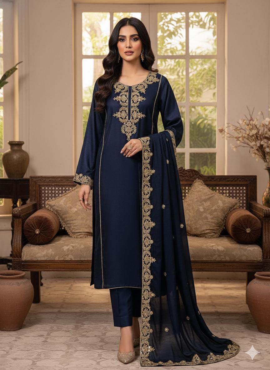 Zardozi Neckline Patch: Bronze Gold Bullion Embroidery, Floral Neckline with Sleeves