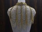 Golden Beaded Fringe Capelet: Wedding & Evening Accessory