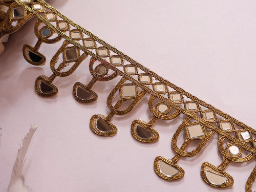 Antique Gold Fringe Mirror Border: Borde Espejo, Waist Belt Trim