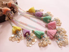 Multi Color Fringe Tassels Latkan for Lehenga & Suits, Pearl Embellished Tieback
