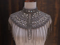 Graphite Glamour Grey Mirrorwork Cape: Wedding & Evening Cover-Up