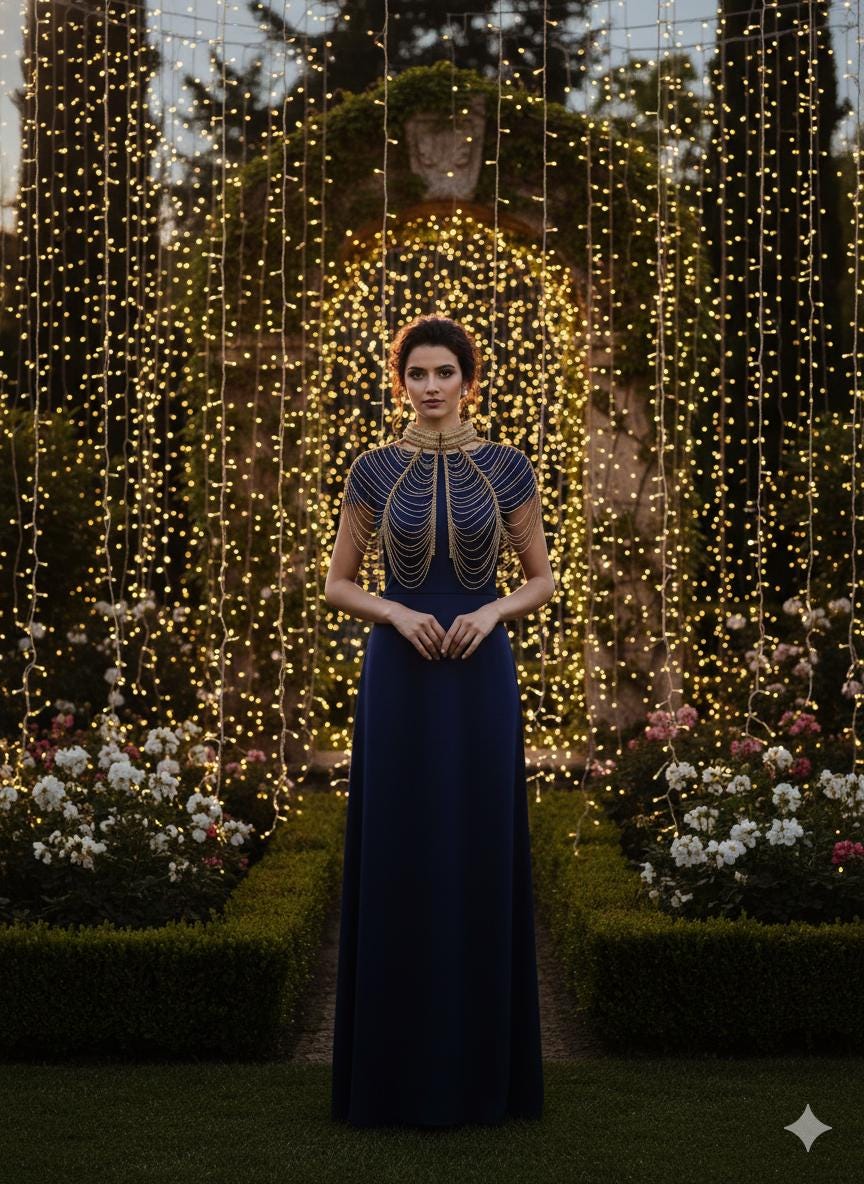 Golden Beaded Fringe Capelet: Wedding & Evening Accessory