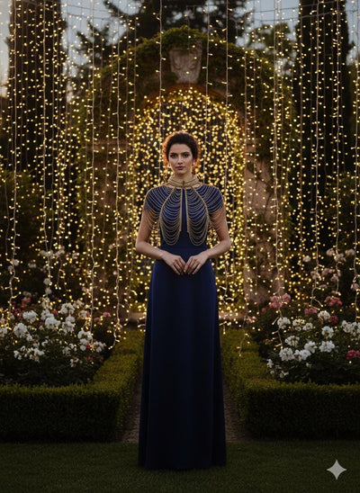 Golden Beaded Fringe Capelet: Wedding & Evening Accessory