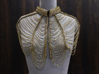 Golden Beaded Fringe Capelet: Wedding & Evening Accessory