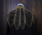 Golden Beaded Fringe Capelet: Wedding & Evening Accessory