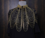 Golden Beaded Fringe Capelet: Wedding & Evening Accessory