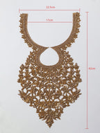 Silver Zardozi Embroidered Neckline Patch with Sleeves