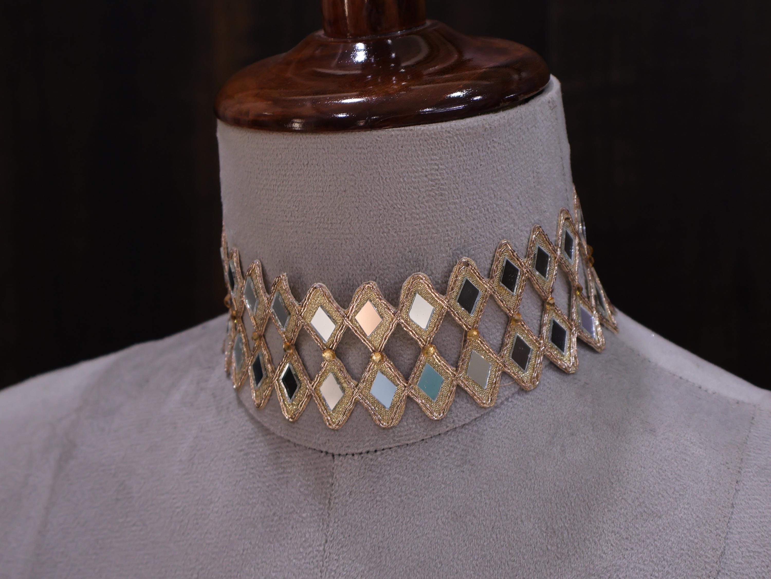 Sheesh Mahal Choker: Rose Gold Handmade Cutwork Neck Collar