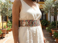 Mirrorwork Boho Waist Belt: Multicolor Embroidered Chain Belt