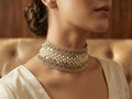 Pearl & Mirror Bohemian Choker: Handmade Ethnic Wedding Collar